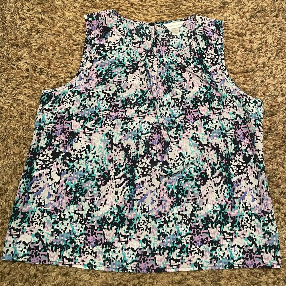 Christopher & Banks Purple Dotted Tank Top
